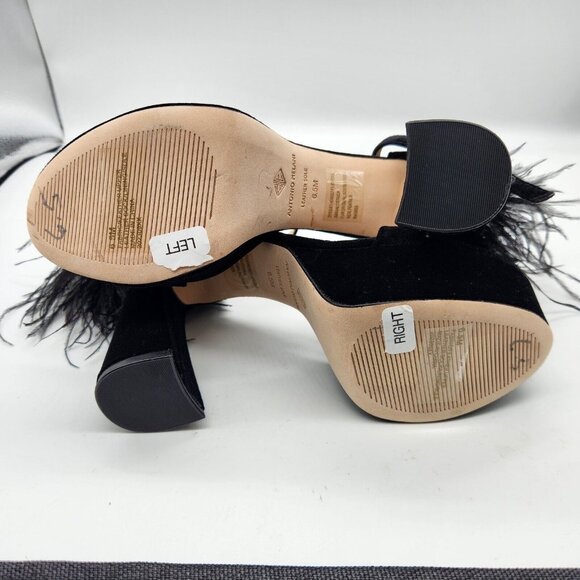 Antonio Melani Platform Sandals Size 6.5 Black Velvet - Picture 12 of 14
